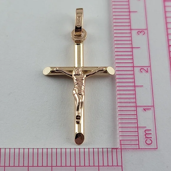 ❤️14k Small Solid Yellow Gold Crucifix Pendant! 👌🎁